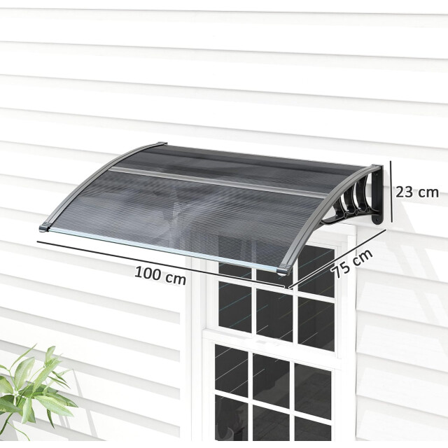 4goodz Deurluifel afdak 75x100 cm overkapping polycarbonaat - 3474645 large