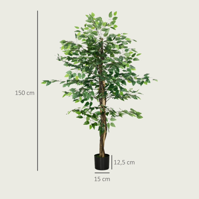 4goodz Kunstplant ficus 150cm banyanboom - 3474654 large