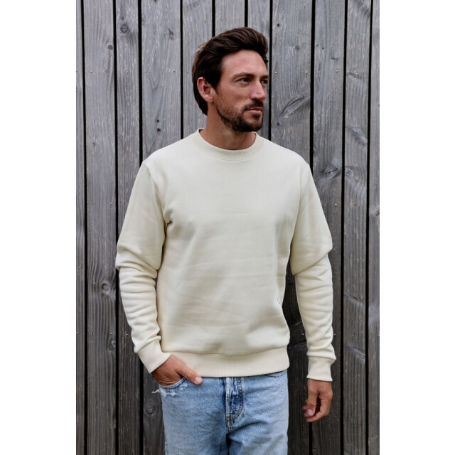 Kultivate 2401031006 basic crew 297 bone white heren sweater kultiv 297 Bone White/2401031006 Basic Crew large
