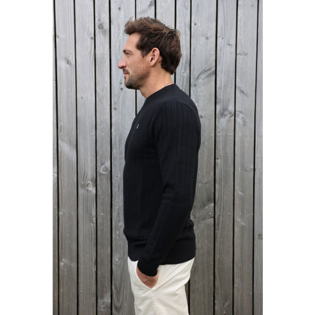 Kultivate 2501080800 kn vertical 100 black heren -trui - kultiva 100 Black/2501080800 KN Vertical large