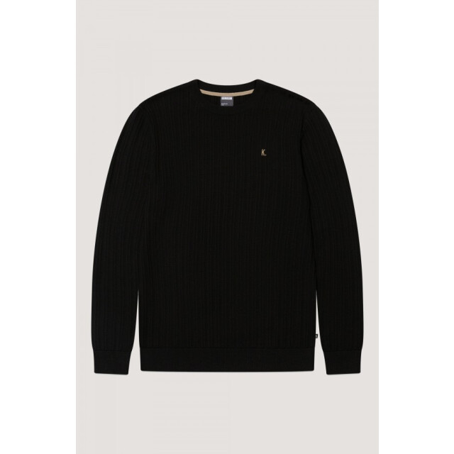 Kultivate 2501080800 kn vertical 100 black heren -trui - kultiva 100 Black/2501080800 KN Vertical large