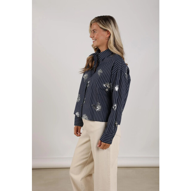 Nukus Nks02151 70 tessa blouse paillet navy NKS02151 70 large