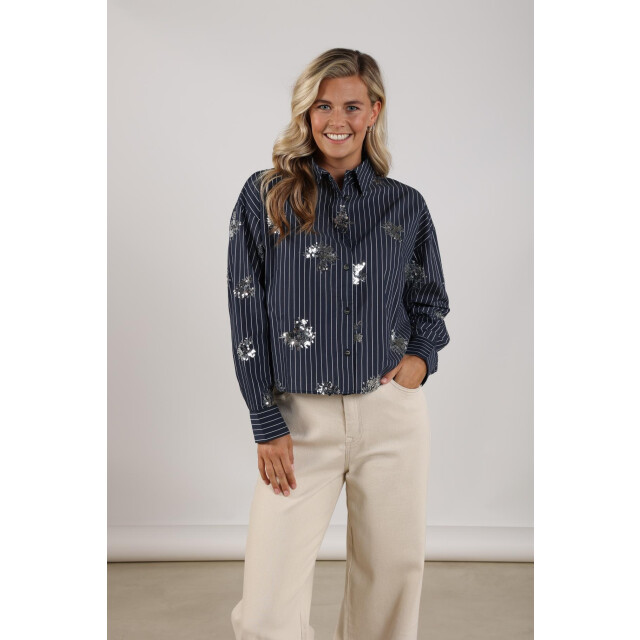 Nukus Nks02151 70 tessa blouse paillet navy NKS02151 70 large