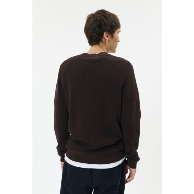 Matinique 30207195 lagoon 190912 chocolate brown -  heren trui met  crew neck 190912 Chocolate brown/30207195  LAGOON large