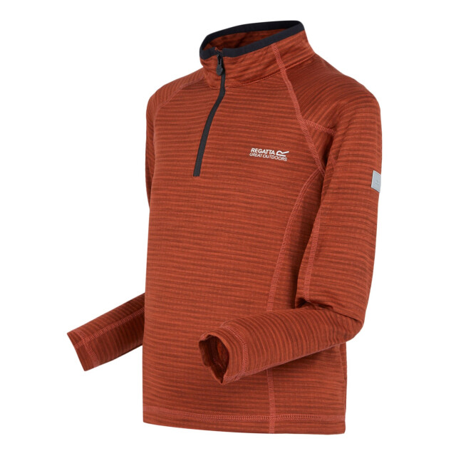 Regatta Kinderen/kinderen berley half zip top met lange mouwen UTRG4502_redochreblack large