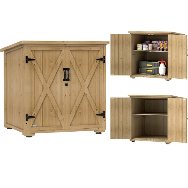 4goodz Tuinkast dubbele deuren en deksel 77,5x88x90 cm - 3476288 large