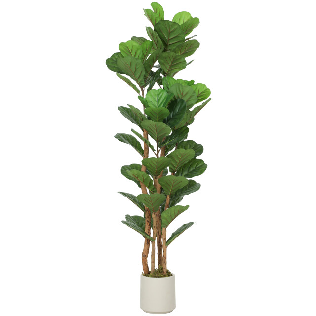 4goodz Kunstplant vijg met 71 bladeren houten stam 150 cm - 3476290 large