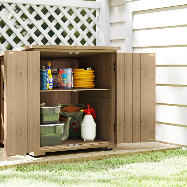 4goodz Tuinkast dubbele deuren en deksel 77,5x88x90 cm - 3476288 large