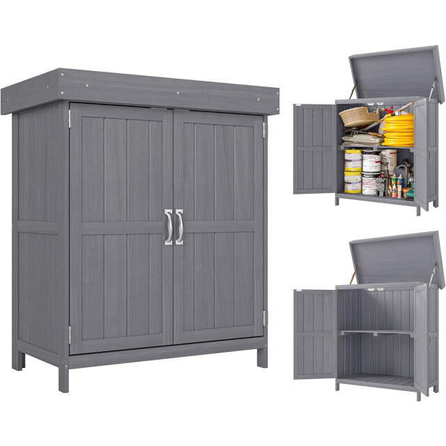 4goodz Tuinkast dubbele deuren en deksel 43x74x88 cm - 3476286 large