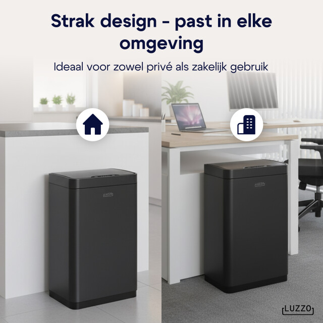 Luzzo ® iowa v2 sensorprullenbak 50 liter afvalbak mat 3442349 large