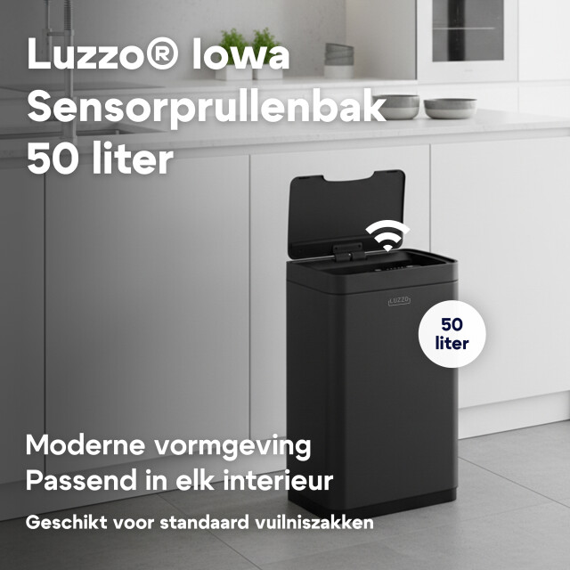 Luzzo ® iowa v2 sensorprullenbak 50 liter afvalbak mat 3442349 large