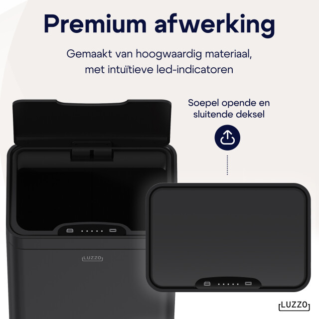 Luzzo ® iowa v2 sensorprullenbak 50 liter afvalbak mat 3442349 large