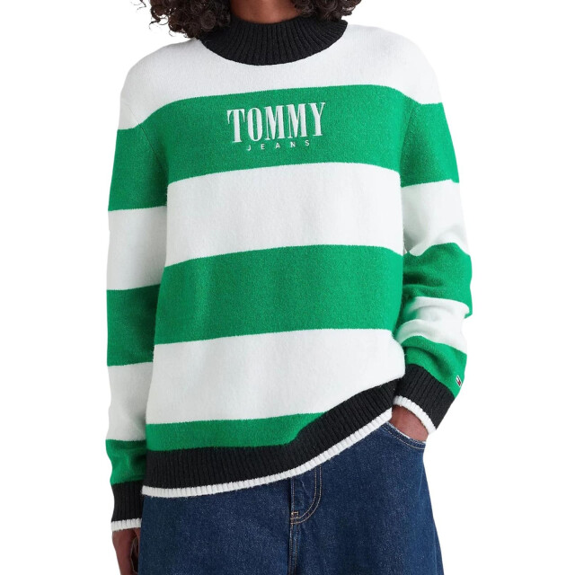 Tommy Hilfiger Heren pullover gestreept UTNA1257_whitegreen large