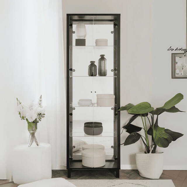 CaliCosy Vitrinekast met 2 deuren en 4 glazen planken l62 x h189 cm albi 3438069 large