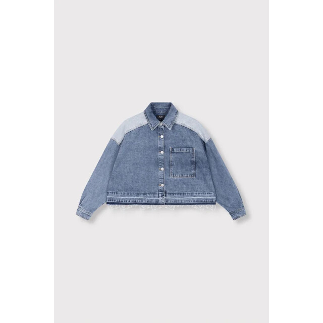 Alix The Label Ladies woven mix denim blouse - Ladies woven mix denim blouse - Alix The Label large