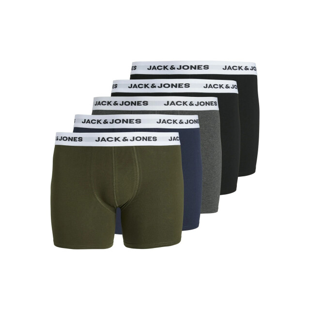 Jack & Jones Heren plus size boxershorts trunks jacbasic 5-pack multicolor 12222819-Forest Night large