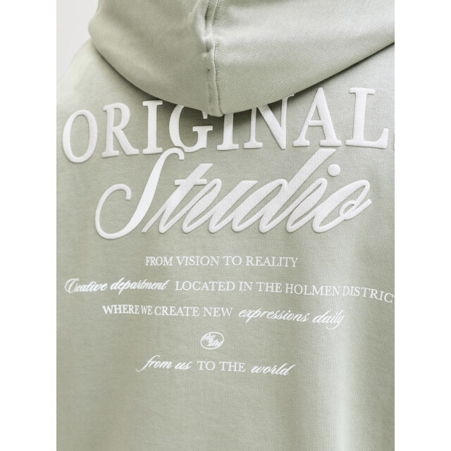 Jack & Jones Jornorrebro typo back sweat hood sn jnr olijf 3209.22.0008 large