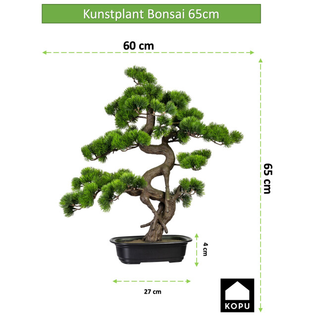 Kopu ® kunstplant bonsai 65 cm pijnboom met zwarte pot bonsai boompje 2612721 large