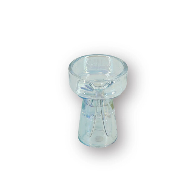 House Vitamin Candle- and tealightholder bow iridescent 7,5x9,5cm 3485199 large