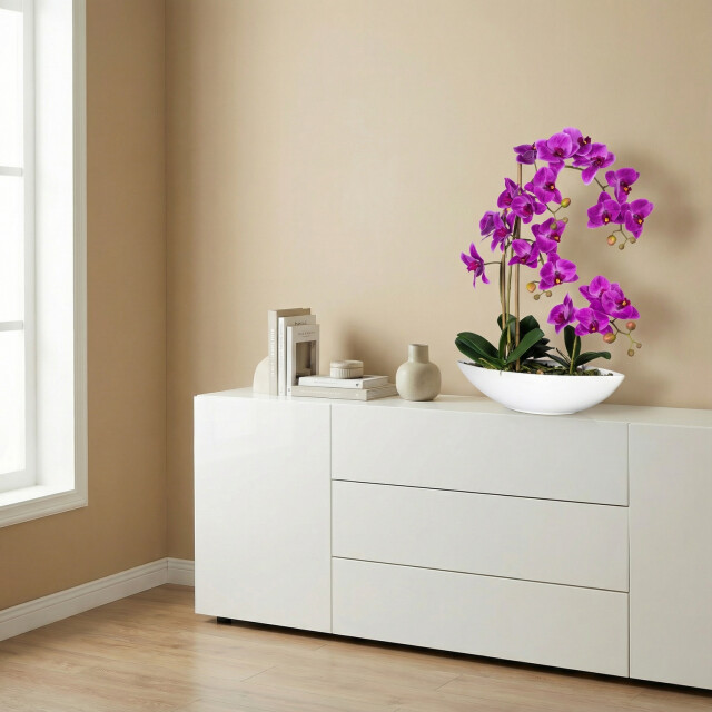 Kopu ® kunstbloem orchidee 60 cm met schaal ovaal phalaenopsis 2612723 large