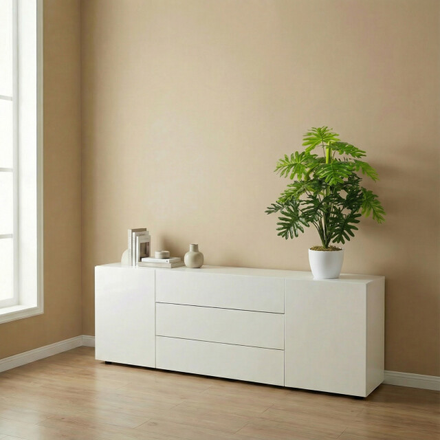 Kopu ® kunstplant monstera 50cm in sierpot wit 22 bladeren 2922298 large