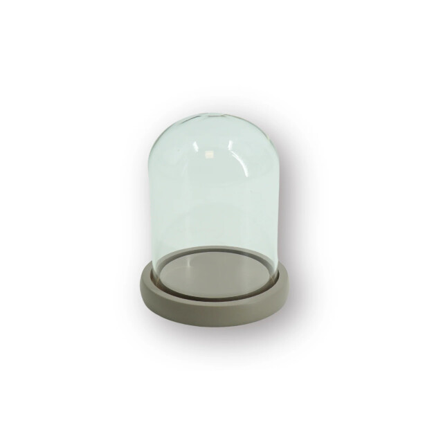 House Vitamin Bell jar glass/wood sand 11x11x15cm 3485204 large