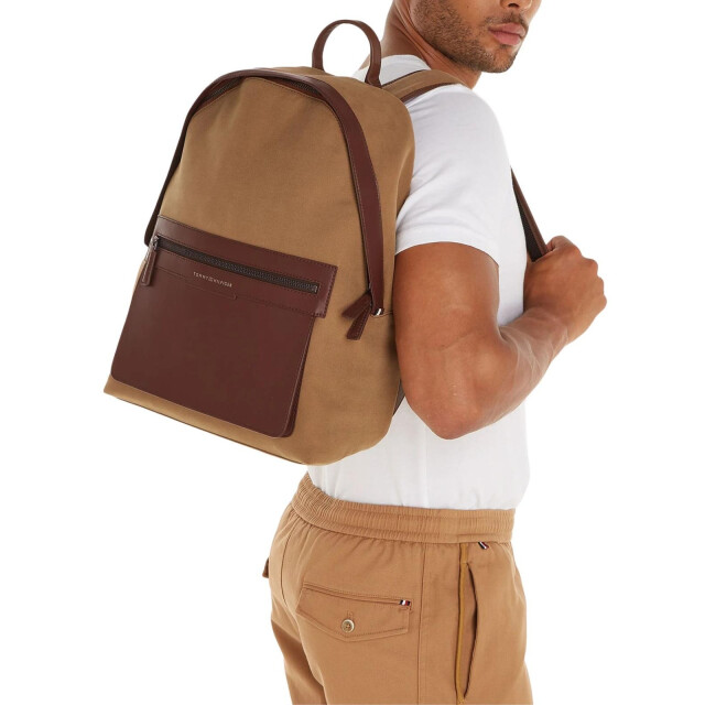 Tommy Hilfiger Rugzak van rundleer UTNA1249_brown large