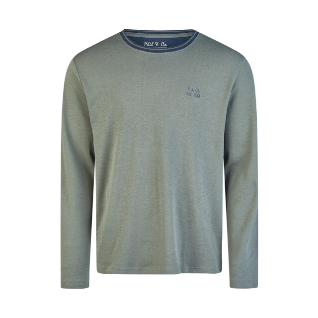 Phil & Co Heren winter pyjama set lang interlock groen/grijs PH-6159-02 large