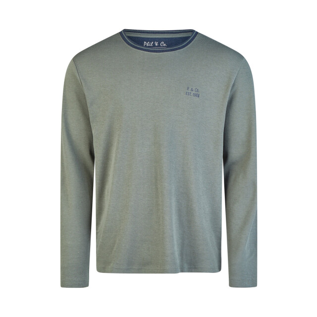 Phil & Co Heren winter pyjama set lang interlock groen/grijs PH-6159-02 large