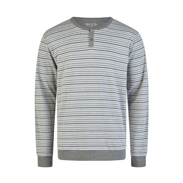 Phil & Co Heren winter pyjama set lang interlock gestreept PH-6162-02 large