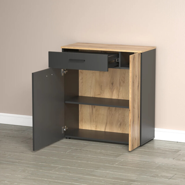 CaliCosy Hoog dressoir met 2 deuren en 1 lade l80 cm esteban 3486476 large