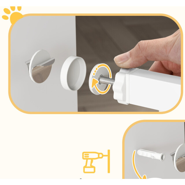 4goodz Verstelbaar traphek met kattenluik montage zonder boren 75-85 cm - 3487055 large