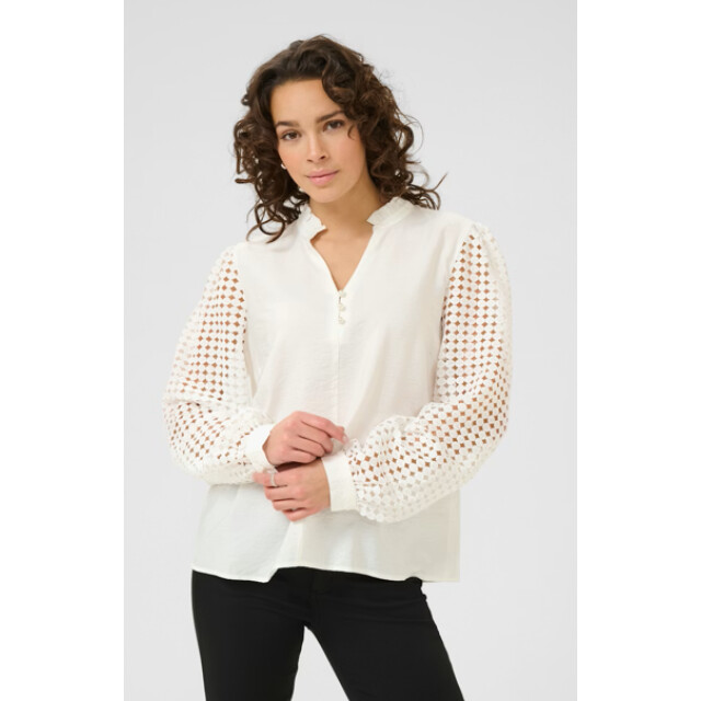 KAFFE Katulle blouse 10510733- 10510733-CHALK large