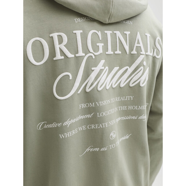 Jack & Jones Jornorrebro typo back sweat hood sn olijf 5209.22.0046 large
