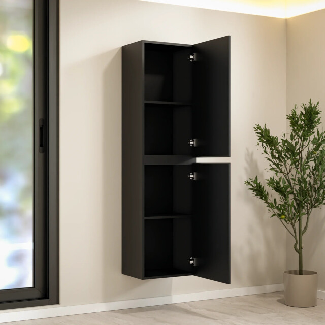 Mirlux Kolomkast ruvo 150cm mat zwart 3487637 large