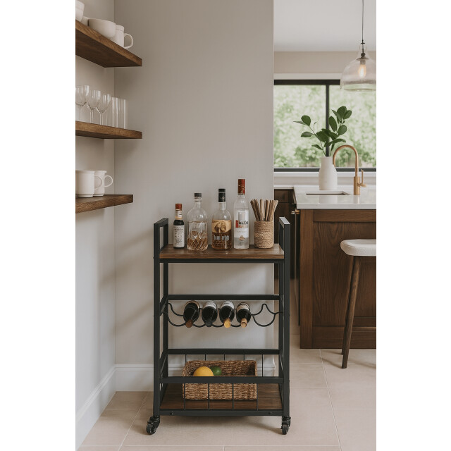 Furnilux multifunctioneel keukenrek & serveerwagen- industrieel- 67x40x86,5 cm 3040856 large