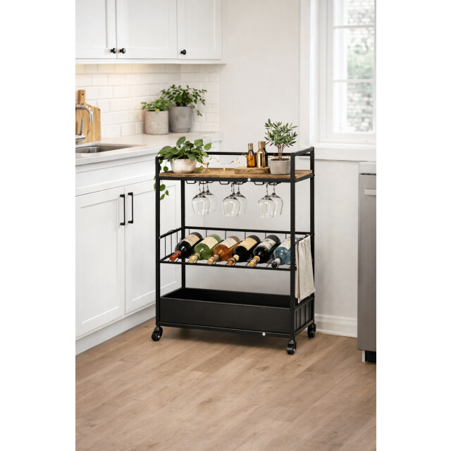 Furnilux multifunctioneel keukenrek & serveerwagen- industrieel- 67x40x86,5 cm 3040856 large