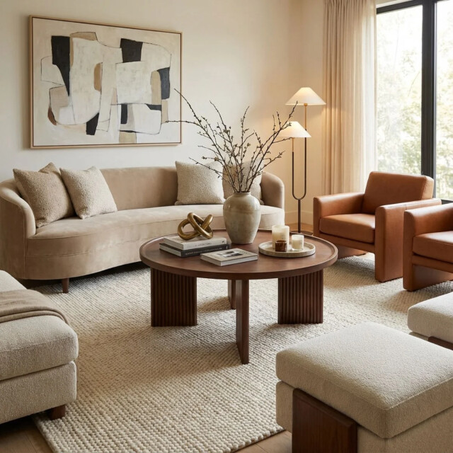 CaliCosy Ronde salontafel Ø80 cm in walnootdecor naia 3487922 large