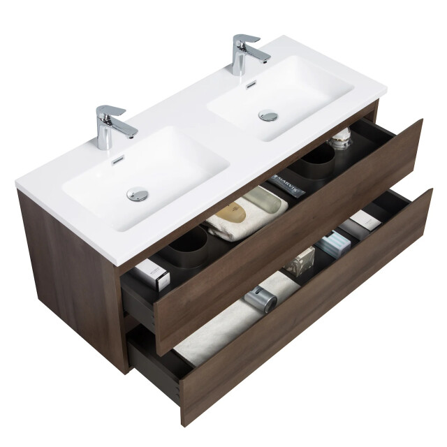 Badplaats Badkamermeubel set angela 120 cm bruin badmeubel met 3487994 large