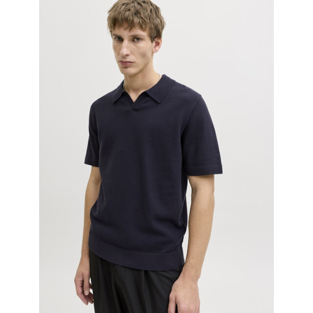 Jack & Jones Jprblamilano spring split neck ss sn navy 5369.37.0022 large