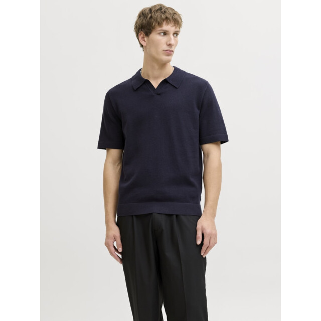 Jack & Jones Jprblamilano spring split neck ss sn navy 5369.37.0022 large