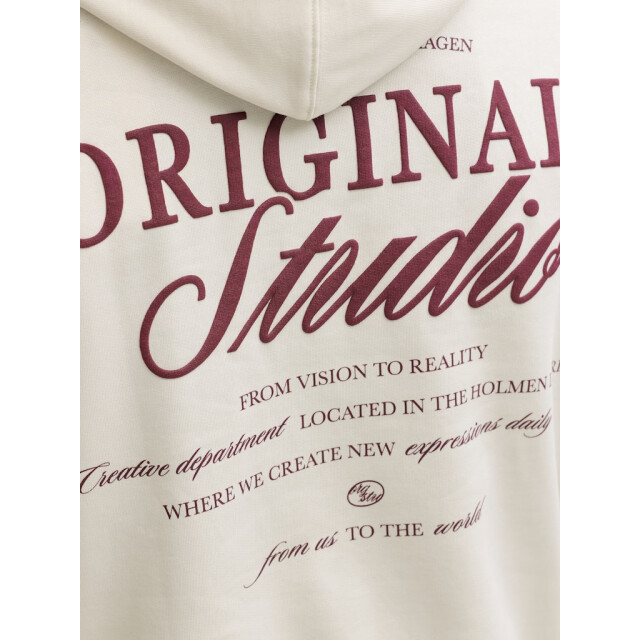 Jack & Jones Jornorrebro typo back sweat hood sn ecru 5209.03.0009 large