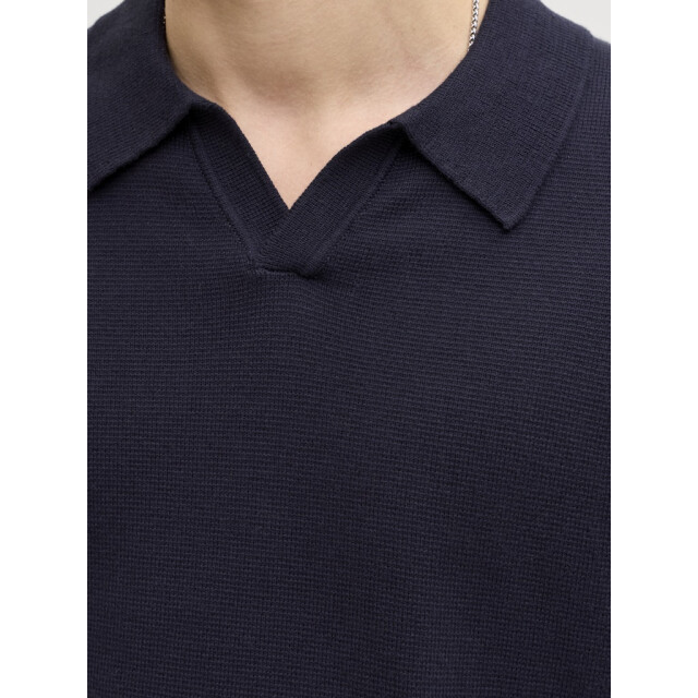 Jack & Jones Jprblamilano spring split neck ss sn navy 5369.37.0022 large