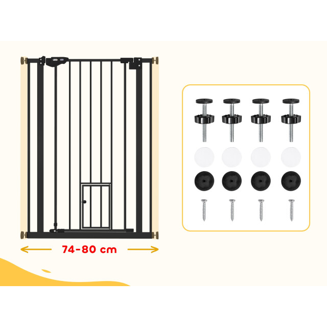 4goodz Uitschuifbaar traphek 74-80 cm voor huisdieren - 3491113 large