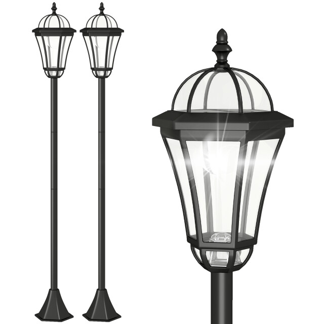 4goodz Solar tuinlantaarn set van 2 tuinverlichting met led roestvrij staal 129 3491102 large
