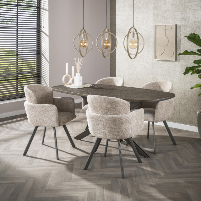 Hoyz eettafel bronvik deens ovaal 180cm brons liquid metal 3491234 large