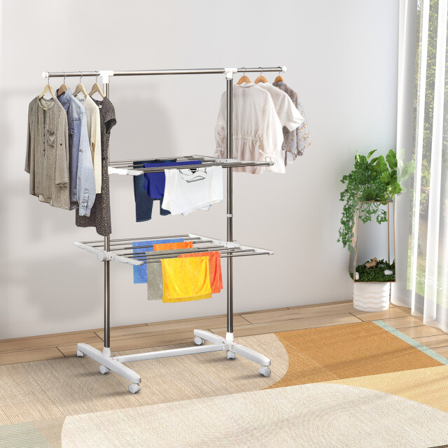 4goodz Mobiel droogrek droogtoren rekken inklapbaar op 2 rekken 3490923 large