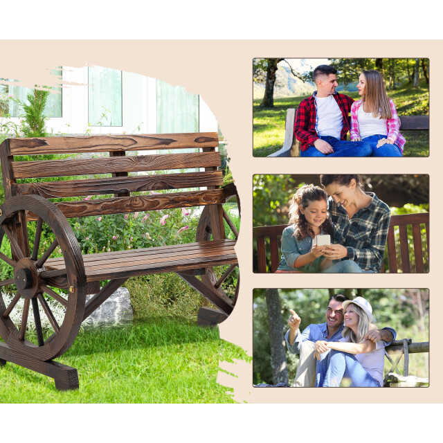4goodz Tuinbank met armleuning wagenwielen design massief hout 3491115 large