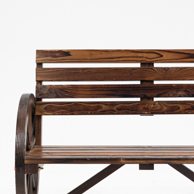 4goodz Tuinbank met armleuning wagenwielen design massief hout 3491115 large