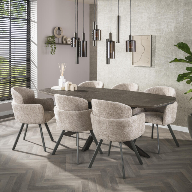 Hoyz eettafel bronvik deens ovaal 215 cm brons liquid metal 3491246 large